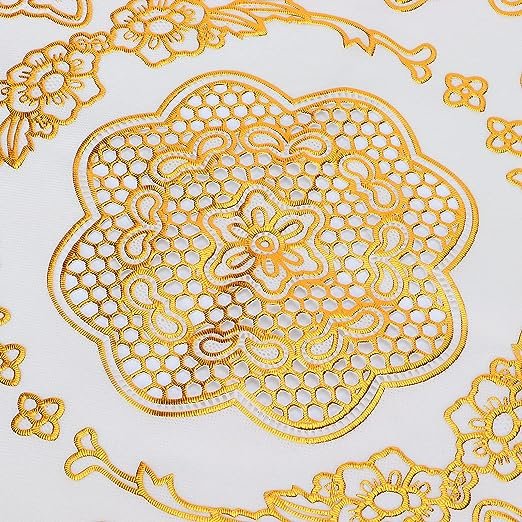 Gold lace Placemats Gold Lace PVC Table Mats, Round Coffee Cup Mat